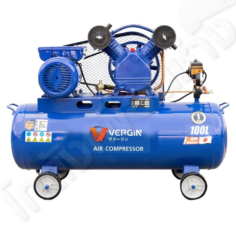 VERGIN ปั๊มลมสายพาน 30-500L แรงจัด 8บาร์ มอเตอร์ทองแดงแท้ ใช้กับปืนลม/เติมลมรถ เคลื่อนย้ายง่าย