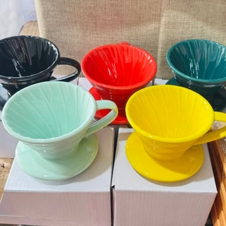 V60 แก้วดริปกาแฟเซรามิค Coffee Dripper ชงได้ 1-2 แก้ว