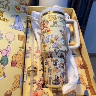 Winnie the Pooh Tumbler 1180ML🍯🐻แก้วเก็บความเย็นลายวินนี่เดอะพูห์ แก้วขนาดใหญ่สำหรับใช้ในรถ บรรจุในกล่องของขวั