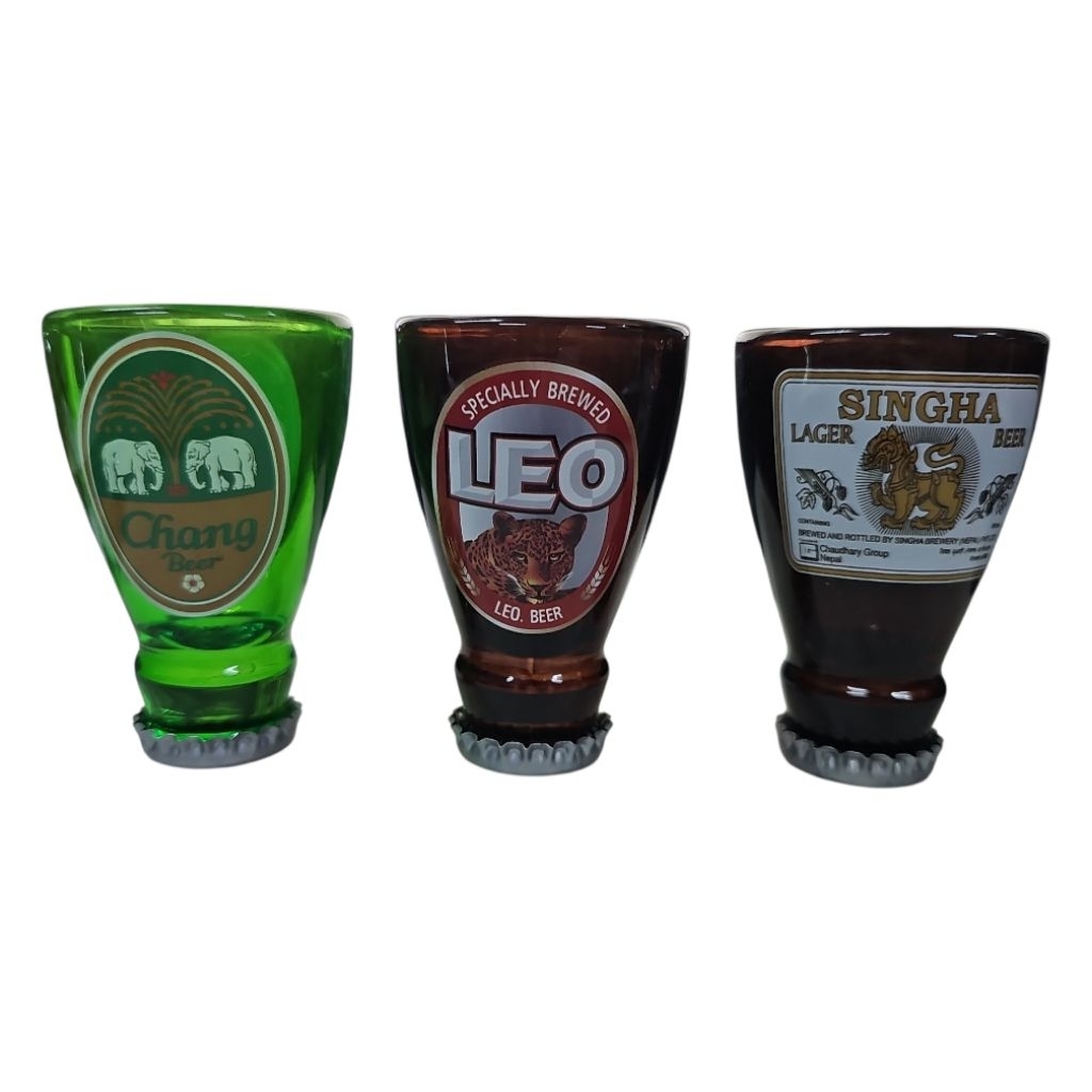 RMแก้วช็อตรีไซเคิลลายเบียร์ (Chang / Leo / Singha)
