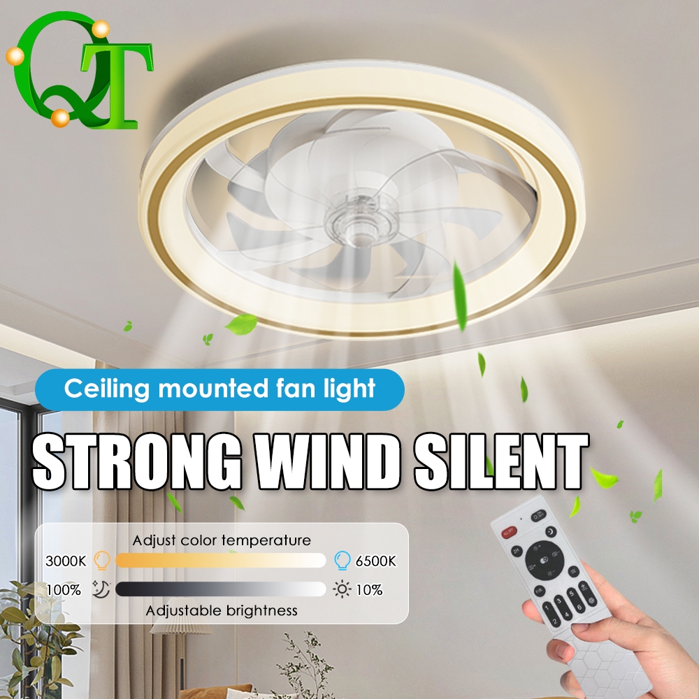 LED Ceiling Lamp พัดลมติดเพดาน LED ควบคุมด้วยรีโมทอัจฉริยะ ปรับแสงได้ ประหยัดไฟ สำหรับห้องนอน ห้องครัว