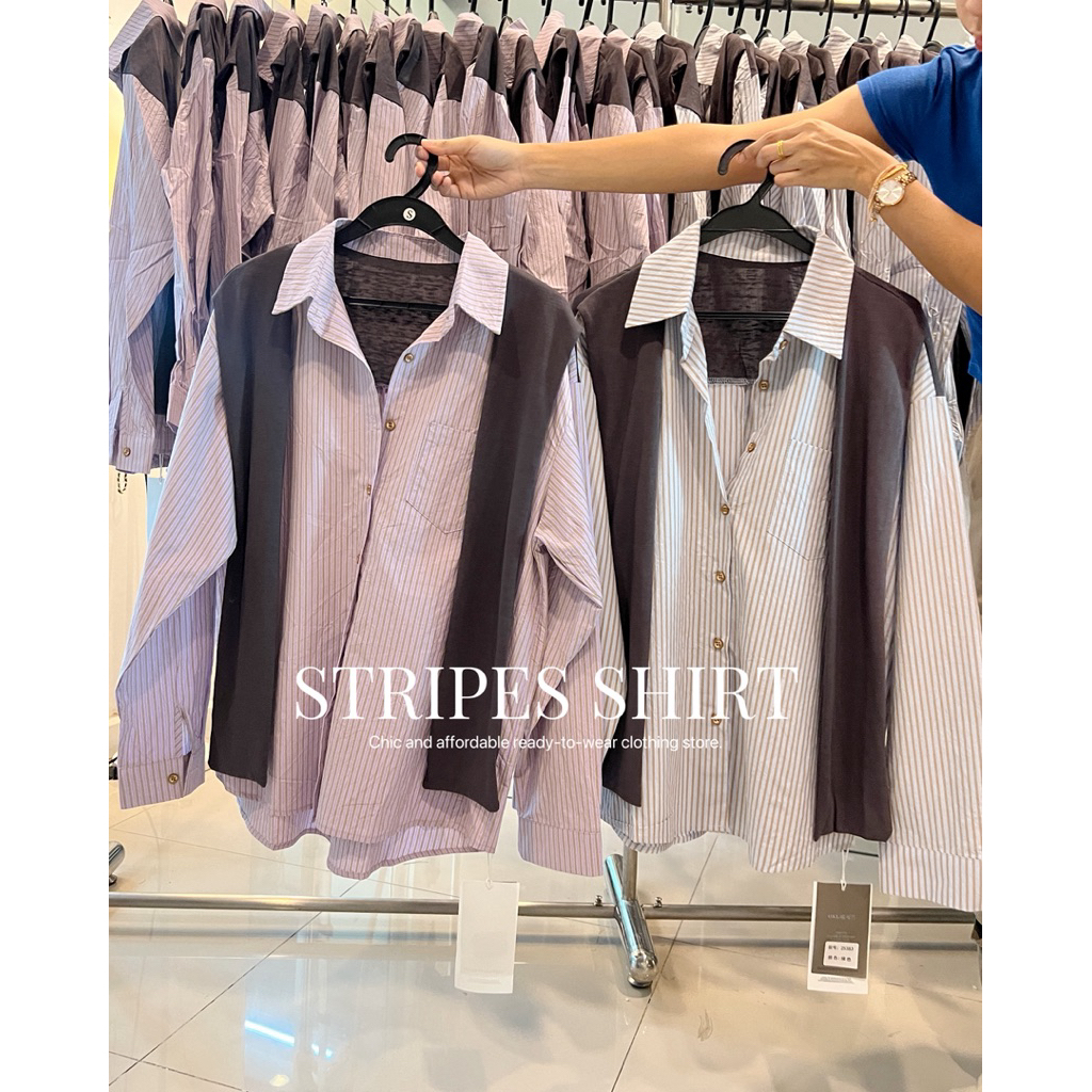 25SUMMER S51 - Stripes shirt เชิ้ตลายทาง