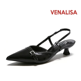 Venalisa รองเท้าส้นสูงหัวแหลม แฟชั่นเครื่องหนัง งานออฟฟิศ เหมาะสม งานปาร์ตี้ งานแต่งงาน เรียนจบ