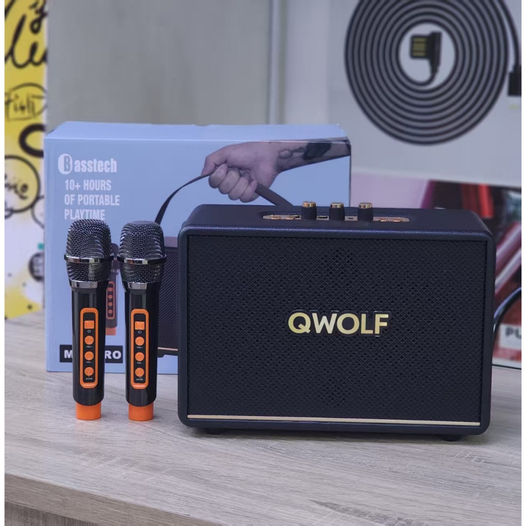 ลำโพงบลูทูธ เบสแน่น M88 PRO แถมไมค์ลอย2ตัว เสียบไมค์+กีต้าร์เพิ่มได้ ปรับVOLUME BASS TREBLEได้ รองรั