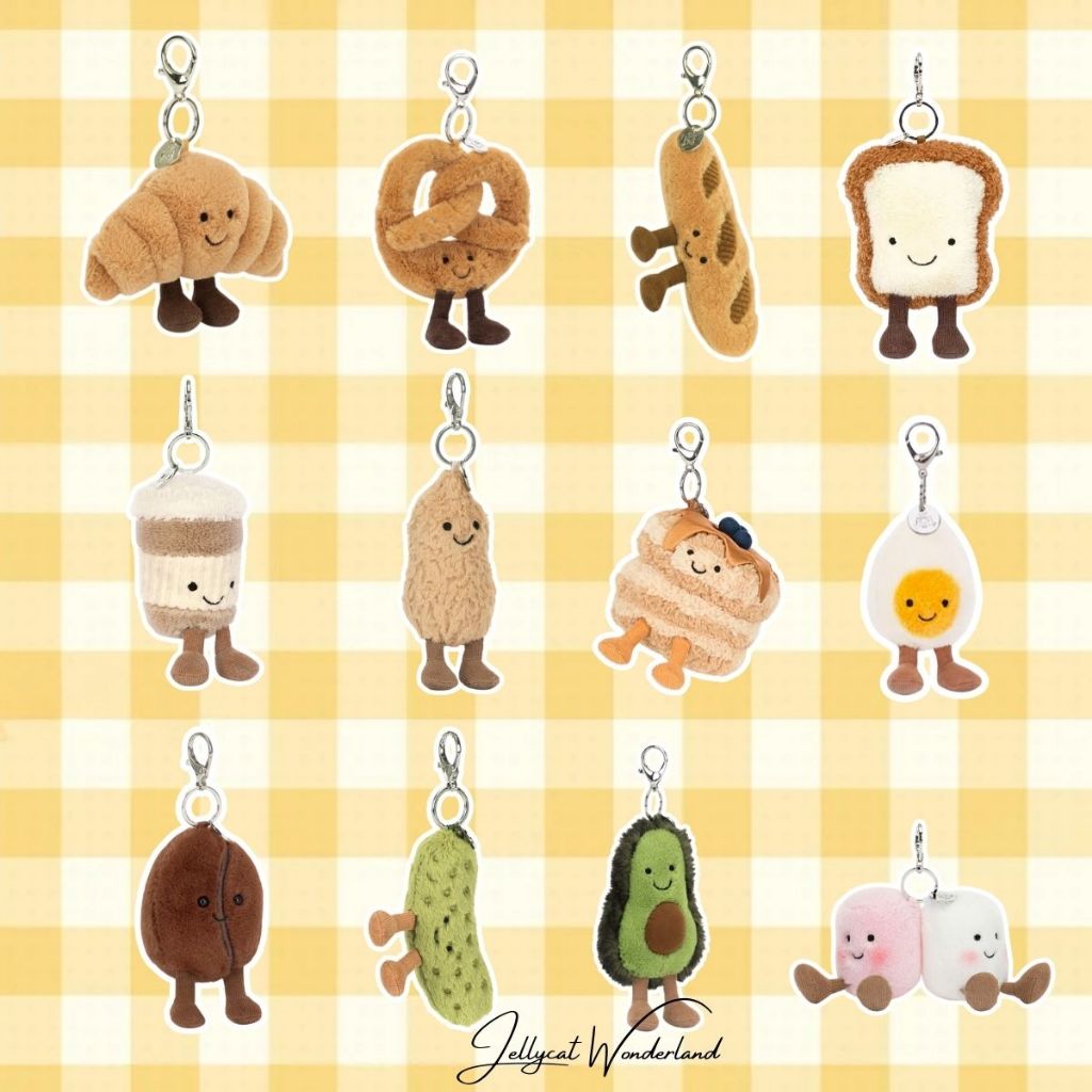 Jellycat Amuseables Bag Charm ตุ๊กตา Jellycat นุ่มและฟู วัสดุที่ปลอด ภัยของแท้ 100% จัดส่งจากประเทศไทย ราคา ถูกที่สุด ดีลบีเคเค