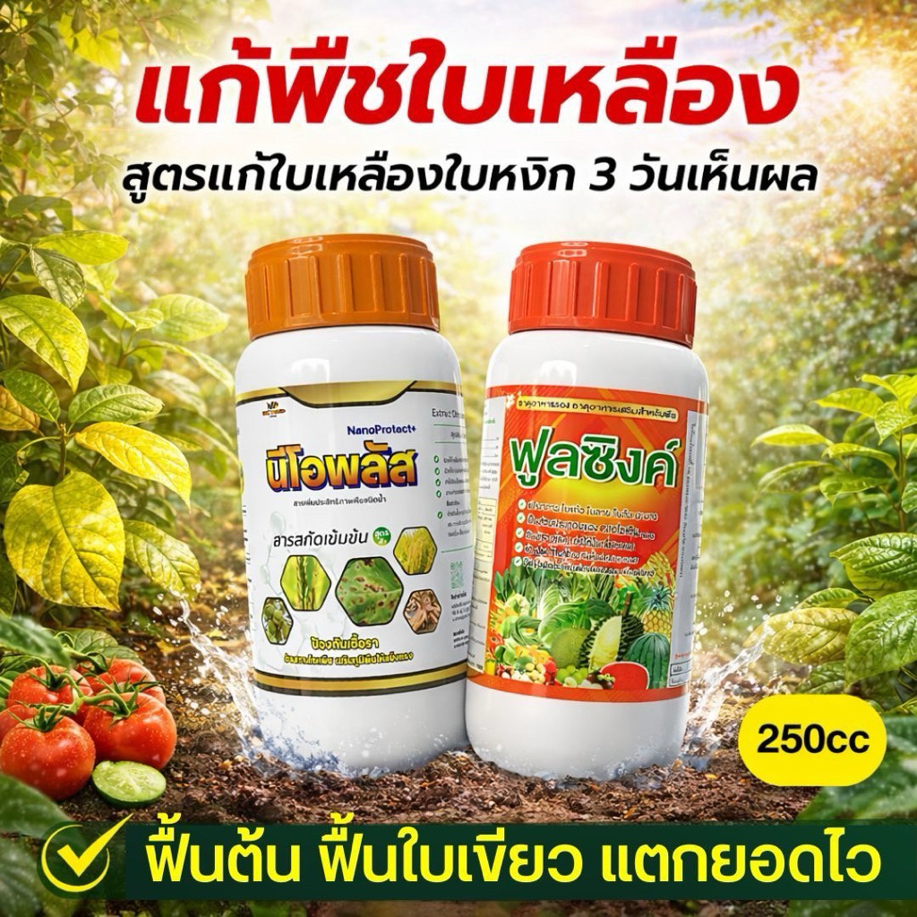 คู่หูป้องกันเชื้อรา นีโอพลัส+ฟูลซิงค์แก้ราสนิมให้หายขาด ฟืนต้นไว ใบใหม่แตกไว นีโอพลัส+ฟูลซิงค์ ครบจบในชุดเดียว