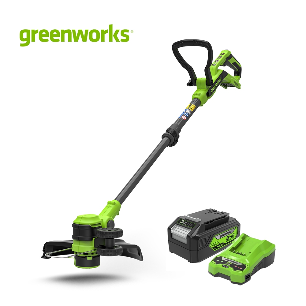NEW | Greenworks เครื่องตัดหญ้า 24V พร้อมแบตเตอรี่และแท่นชาร์จ (ST3002A2)