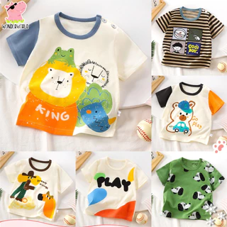 เสื้อยืดแขนสั้นเด็ก เสื้อเด็กหน้าร้อน ลายการ์ตูนน่ารัก หลายแบบ