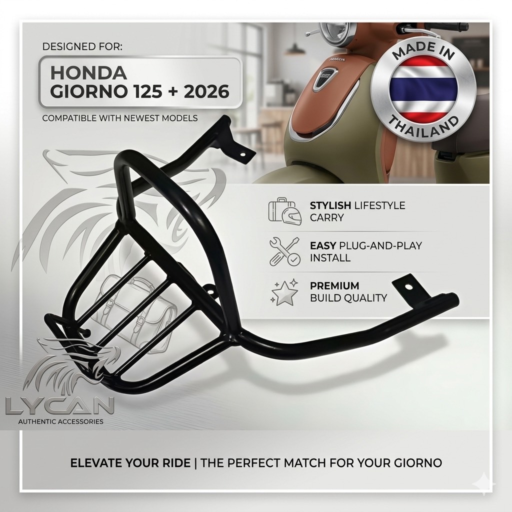 Rackท้าย ทรง sport Honda Giorno 125+ 2026 มีจับหลังทรงสูง หล่อสุด สุด💖M💖