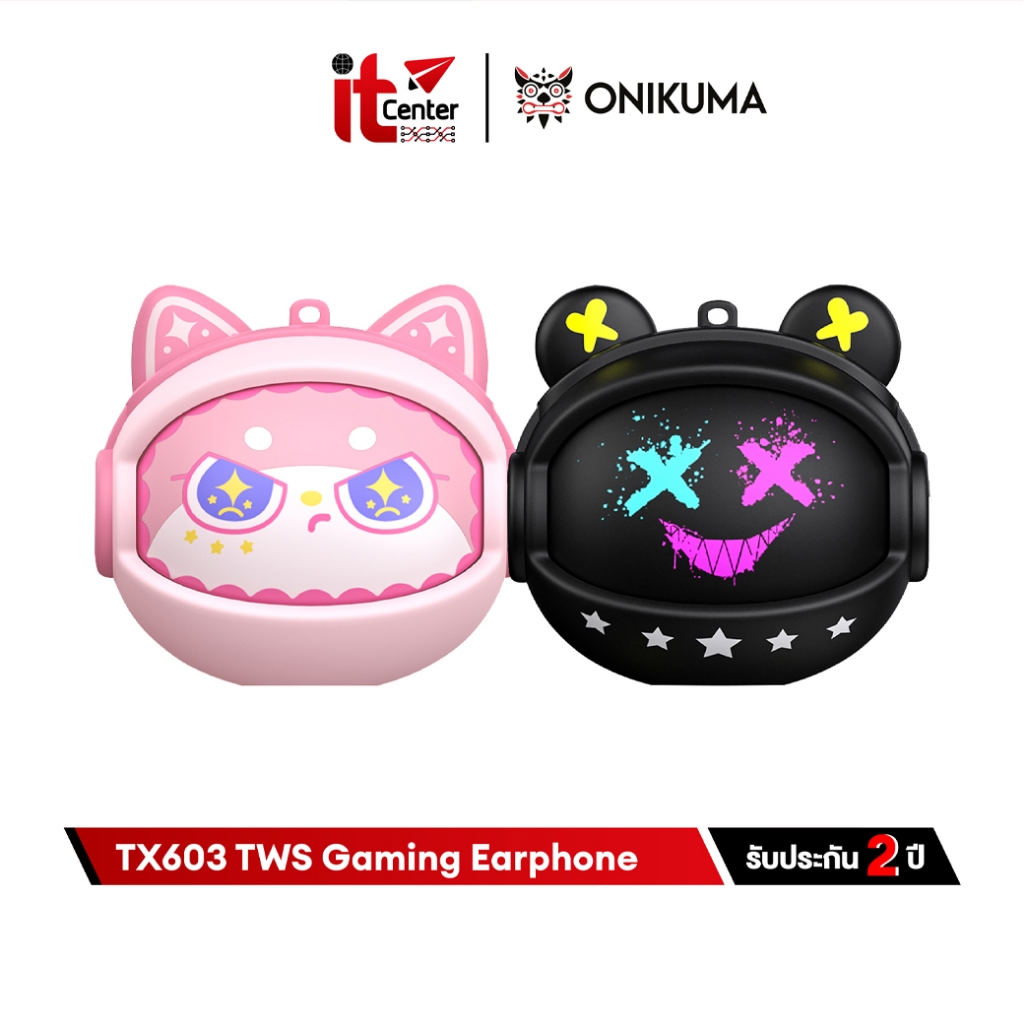 Onikuma TX603 Wireless Neckband Earphones หูฟังบลูทูธ 5.4 True Wireless ฟังชั่น ENC หมุนเปลี่ยนหน้า