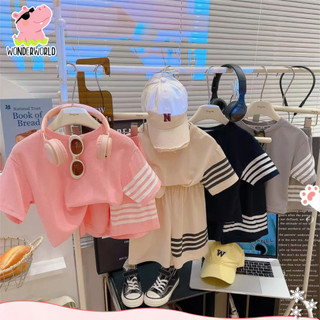 ชุดลำลองเด็ก เสื้อแขนสั้น+กางเกงขาสั้น ทรงหลวม ใส่เล่น ไปเที่ยว ใส่สบาย
