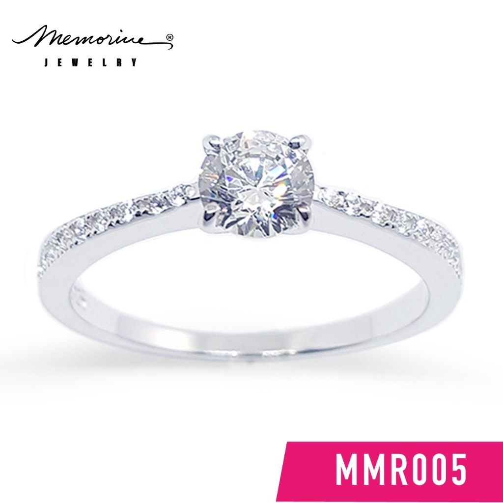 Memorine Jewelry แหวนเงินแท้ 925 ฝังเพชรสวิส (CZ) : MMR005
