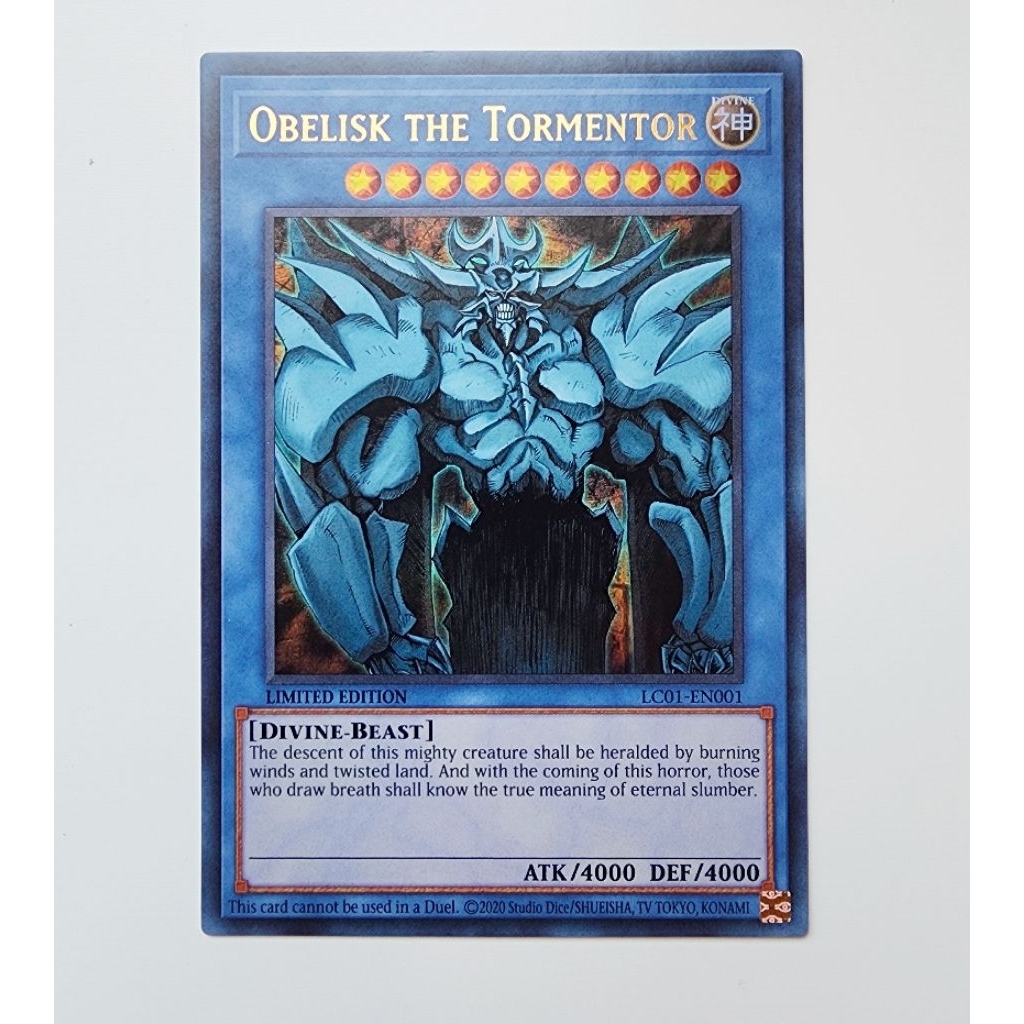 Konami Yugioh การ์ดยูกิ ลิขสิทธิ์แท้ ภาษาอังกฤษ Obelisk the Tormentor ระดับ : Ultra Rare รหัส LC01-E