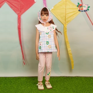 Mix Me เสื้อปกฉลุ กางเกงเลคกิ้ง ลายดอกไม้ ผ้า Single jersey Cotton เด็กหญิง อายุ 1-7ปี เสื้อผ้าเด็ก รุ่น 500491/500483