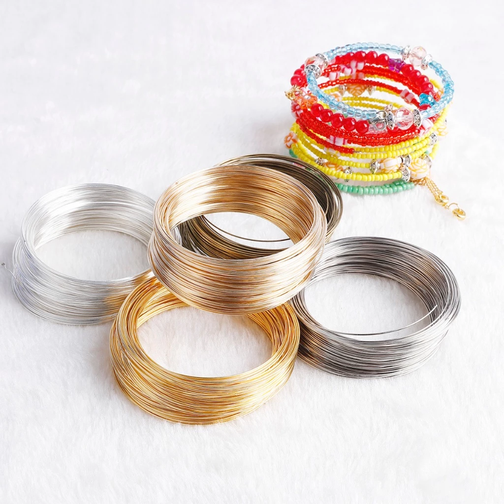 ลวดสเตนเลสทำสร้อยข้อมือความทรงจำ 60mm 100 ห่วง สำหรับ DIY งานเครื่องประดับแฟชั่น