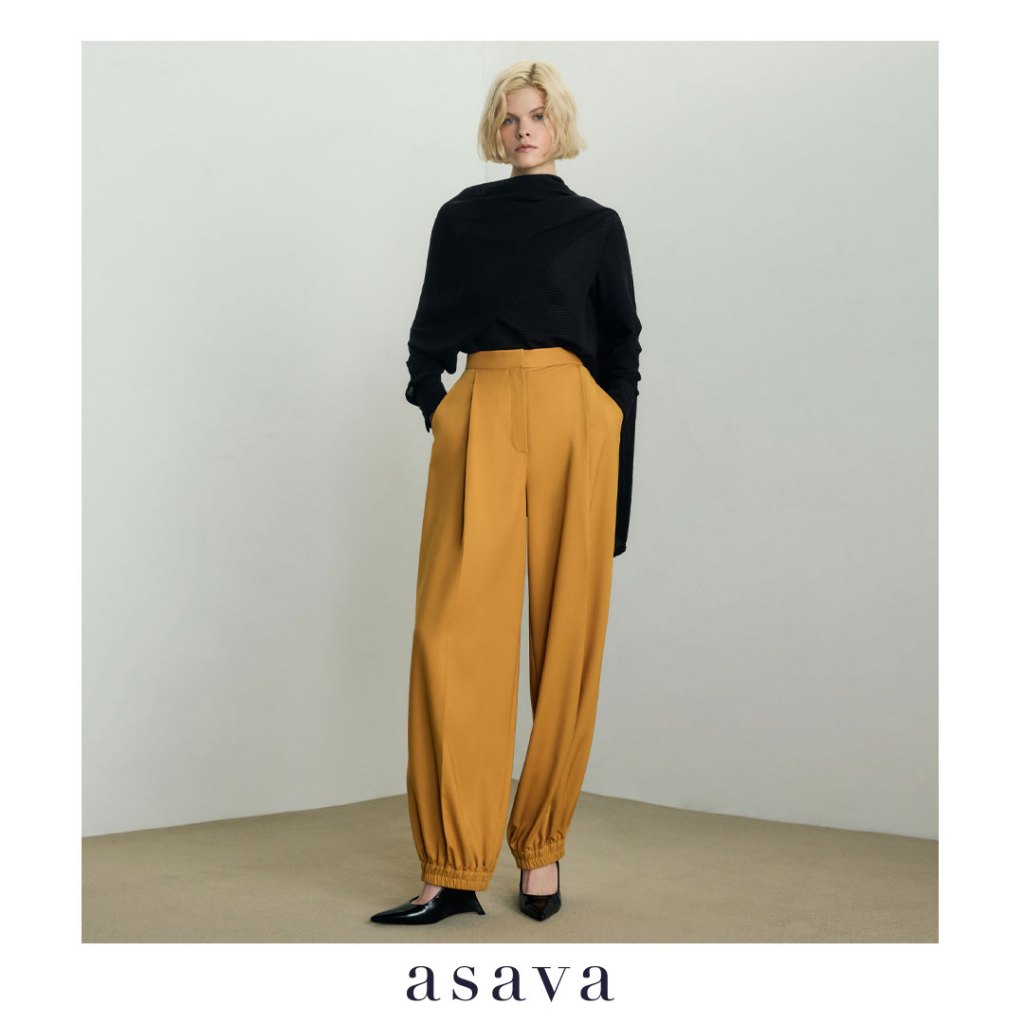 [asava ss26] Mavis Harem Pants กางเกงผู้หญิง ทรงฮาเรม ขายาว เอวสูง กระเป๋าข้าง แต่งปลายขาจั๊มพ์ ซิปแ