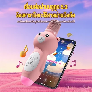 BASIKE ไมโครโฟนคาราโอเกะ KTV Microphone Bluetooth 5.3 เป็นทั้งไมโครโฟนและลำโพงบลูทูธ โหมดใส่การ์ด TF เสียบ และเล่น