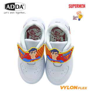 ADDA รองเท้านักเรียนสีขาว ลาย SUPERMAN ลิขสิทธิ์แท้ รุ่น 41N25C1B1 (ไซส์ 25-35)