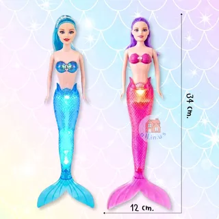 ตุ๊กตานางเงือก นางเงือกมีไฟ led สีสวย ของเล่นฮิต วิบวับสุดน่ารัก (สุ่มสีส่ง) no.M-YD-01