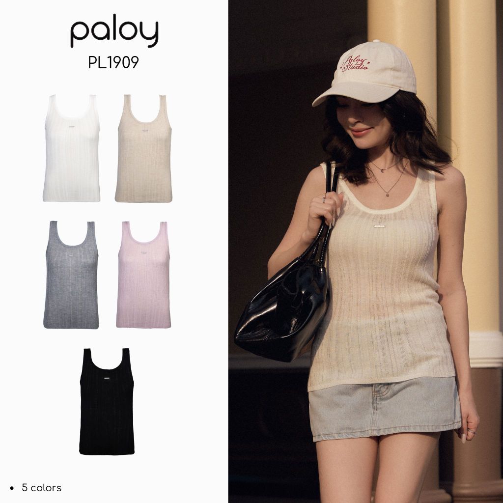 Paloy - PL1909 เสื้อแขนกุด ตัวยาว ติดอะไหล่ paloy