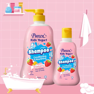 [750 ml + ของแถม 150 ml.] Pureen เพียวรีน คิดส์โยเกิร์ต แชมพู กลิ่นสตรอเบอรี่ แชมพูสูตรอ่อนโยนสำหรับเด็ก