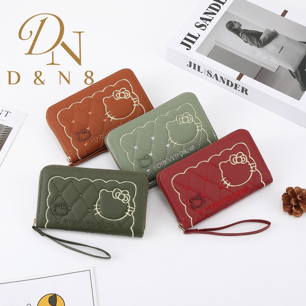 M37#กระเป๋าสตางค์ใบกลาง ใส่บัตรได้4ช่อง 📌วัสดุหนังPU รุ่นใหม่มีสายคล้องมือทุกใบค่ะ