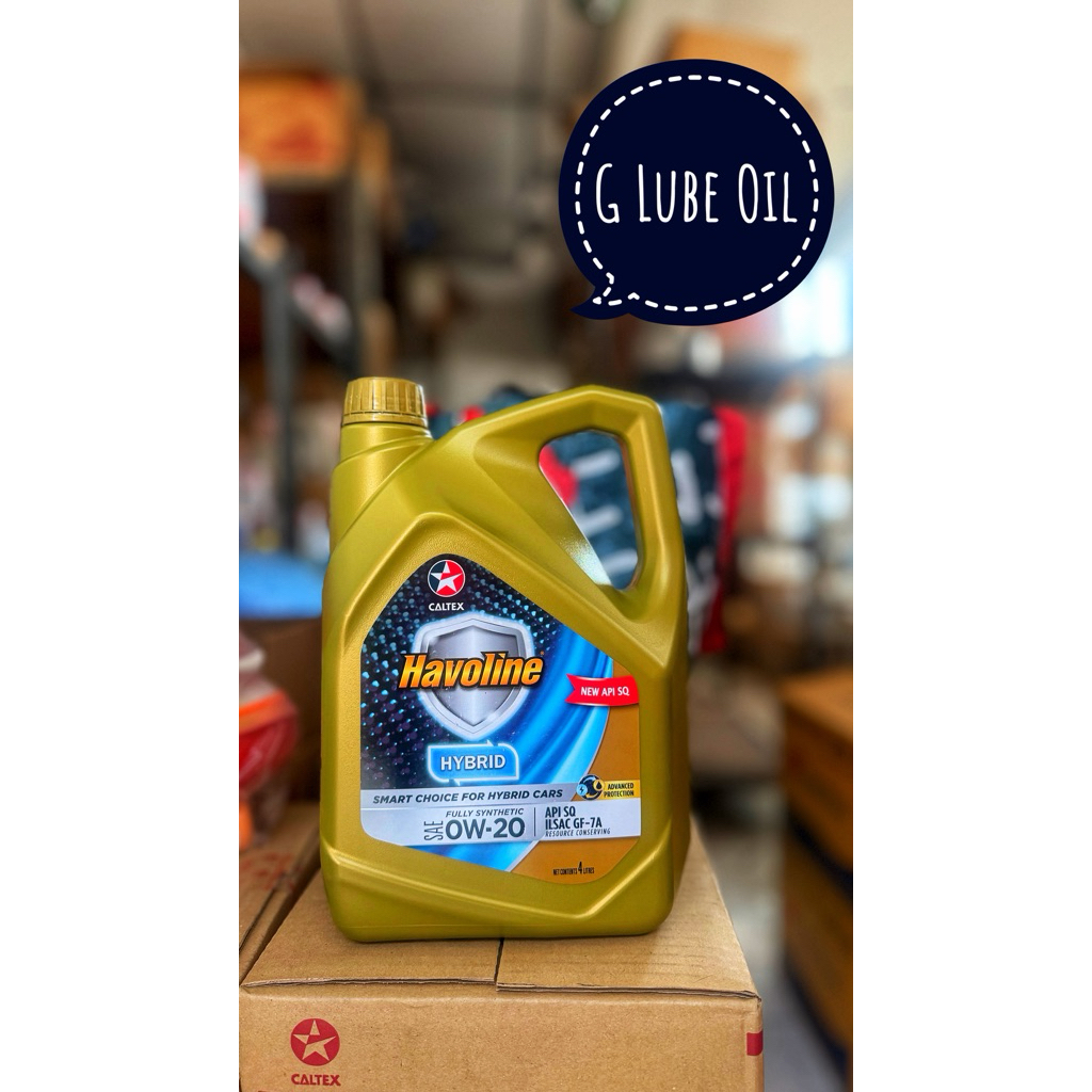 💯Havoline Fully2026(เบนซินไฮบริด)  Synthetic HYBRID 0w-20 /API SQ,ILSAC GF-7A ขนาด 4L💯