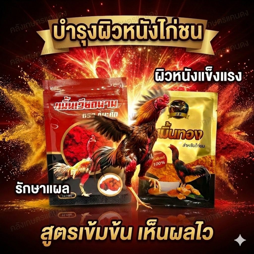 [ ขายดี ] ขมิ้นไก่ชน เวียดนาม ขมิ้นทอง ผิวหนังไก่ชนแข็งแรง ธรรมชาติ100%
