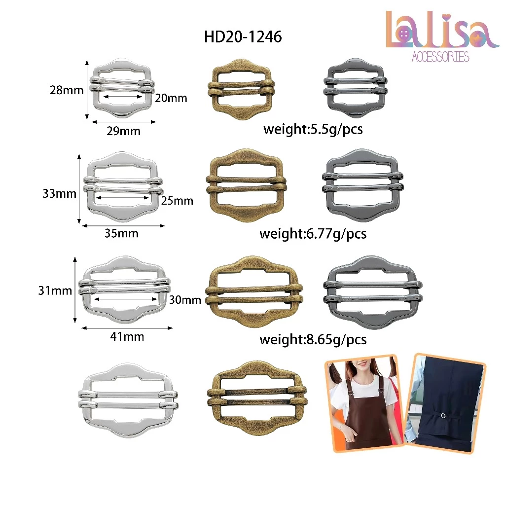 ตัวปรับสายแฟชั่น สำหรับเอี๊ยม เสื้อผ้า และกระเป๋า DIY ดีไซน์วินเทจ alloy buckle HD20-1246