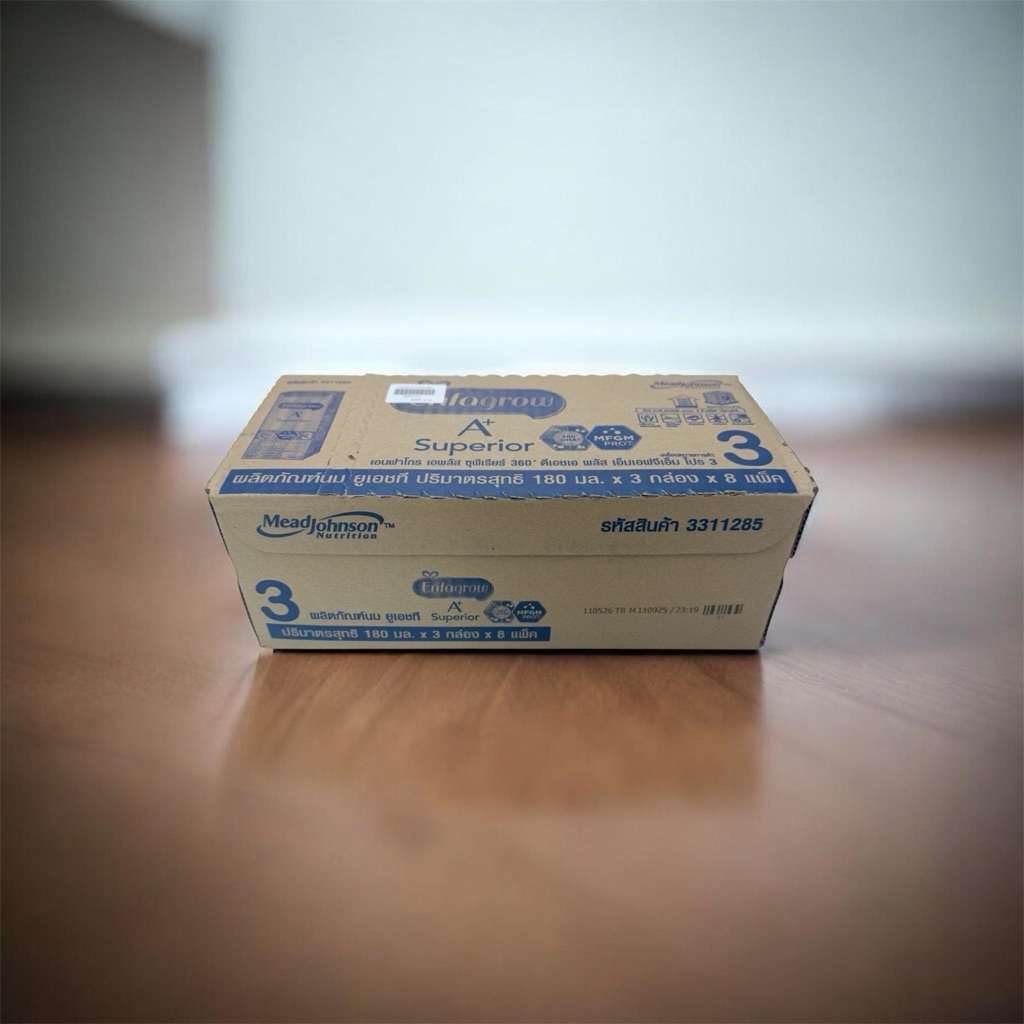 Enfagrow A+ Superior สูตร 3 นมยูเฮชที รสจืด เสริมสร้างการเจริญเติบโต 24 กล่อง (180 มล.)