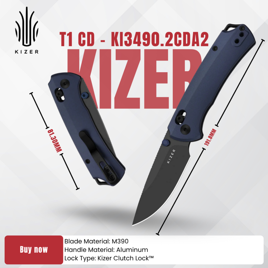 มีดพับ KIZER T1 CD | M390 | Aluminum | Ki3490.2CDA2