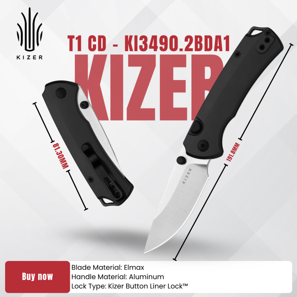 มีดพับ KIZER T1 BD | Elmax | Aluminum | Ki3490.2BDA1