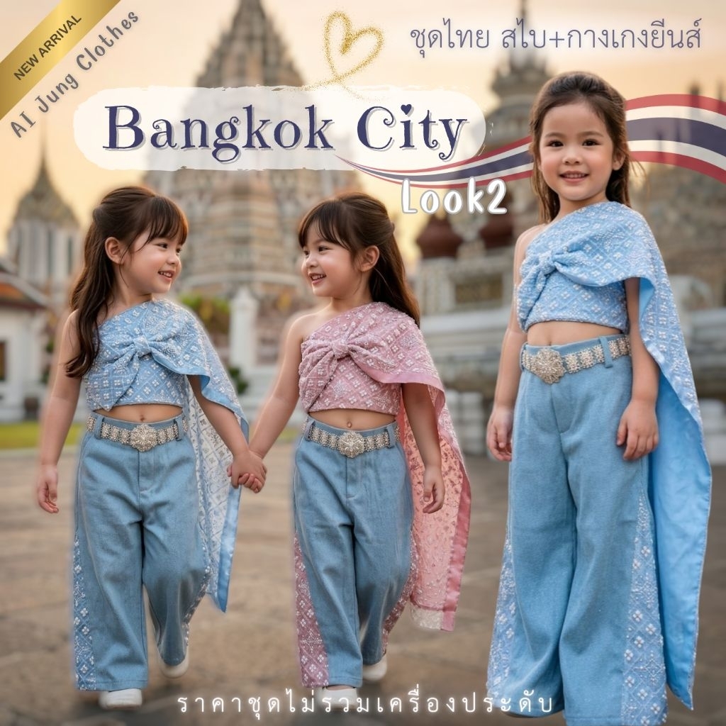 ชุดไทยเด็กรุ่น "BKK~Look2" ~ AI Jung Clothes ชุดไทยเด็ก