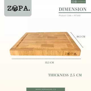 เขียงเอนเกรนไม้โอ๊ค Oak Wood end-grain Cutting Board S/M/L