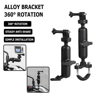 แท่นยึดกล้อง Action Camera สำหรับมอเตอร์ไซค์ | หัวบอลคู่หมุนได้ 360° (สำหรับติดแฮนด์บาร์และกระจกมองข้าง)