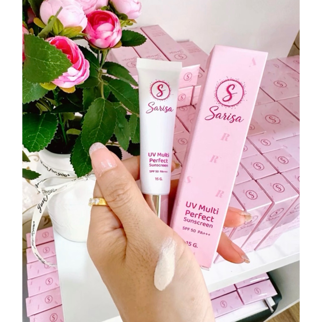 New  กันแดดสาริศา SPF50PA+++ปรับผิวขาวขึ้น กันน้ำกันเหงื่อ คุมมันติดทนตลอดวัน ขนาด15กรัม