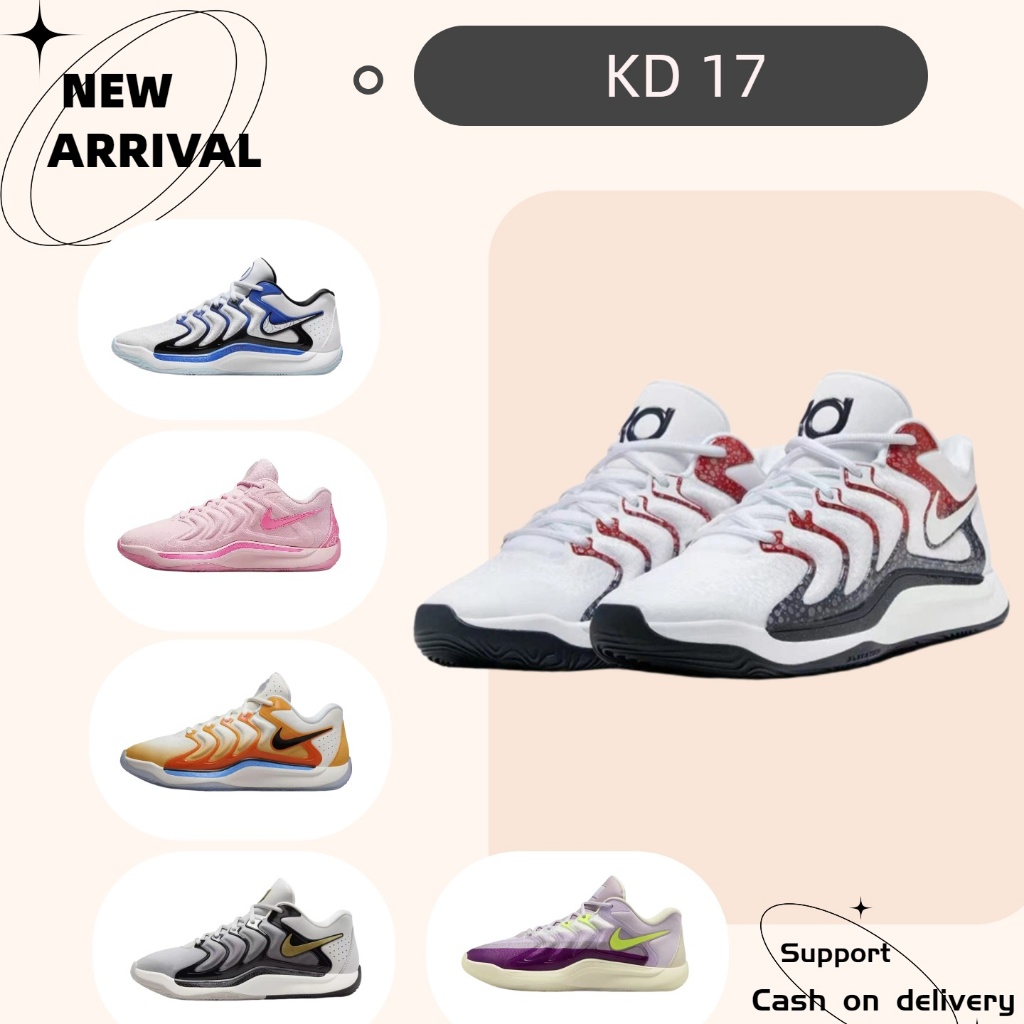 แบรนด์ใหม่และของแท้ Kd 17 รองเท้าบาสเก็ตบอล ระบายอากาศ กันลื่น ทนทานต่อการสึกหรอ