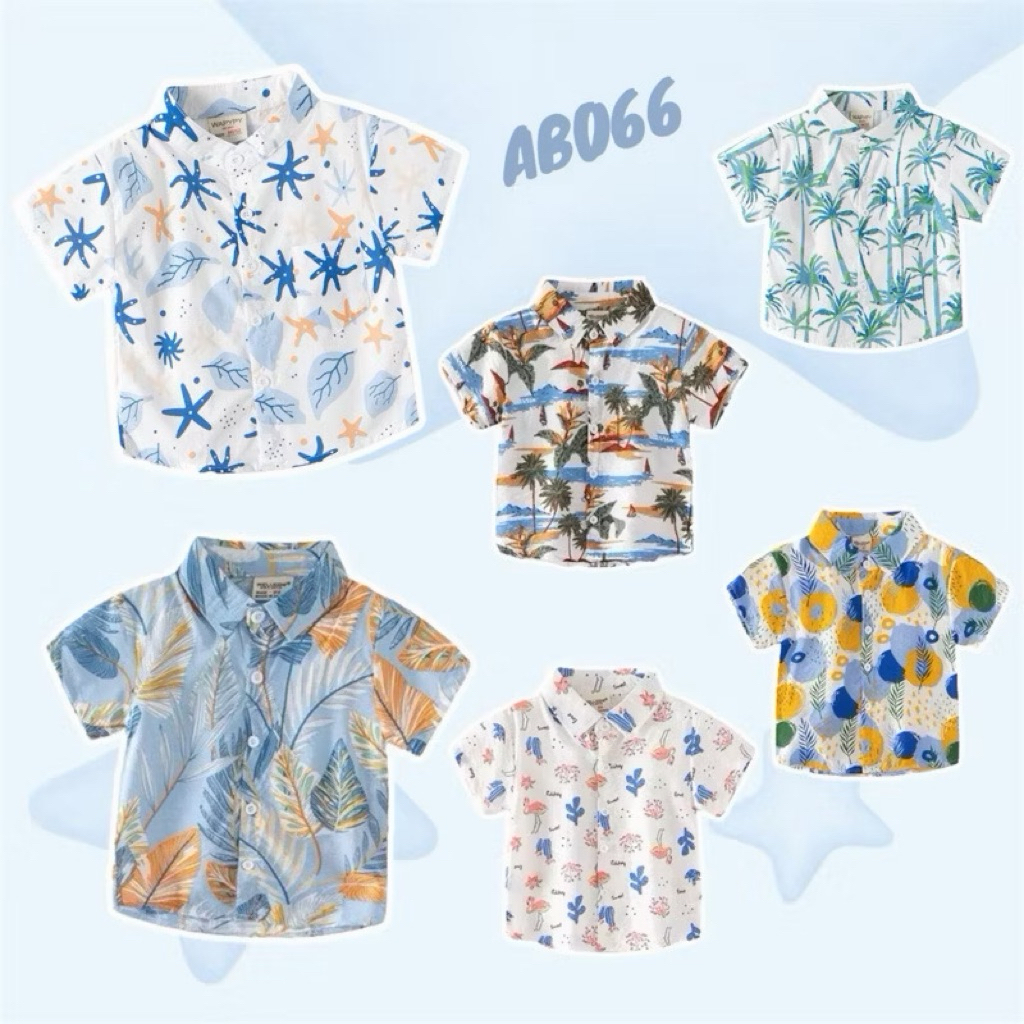AB066 เสื้อเชิ้ตเด็ก ผ้าใส่สบาย เสื้อผ้าเด็ก แฟชั่น พร้อมส่งในไทย
