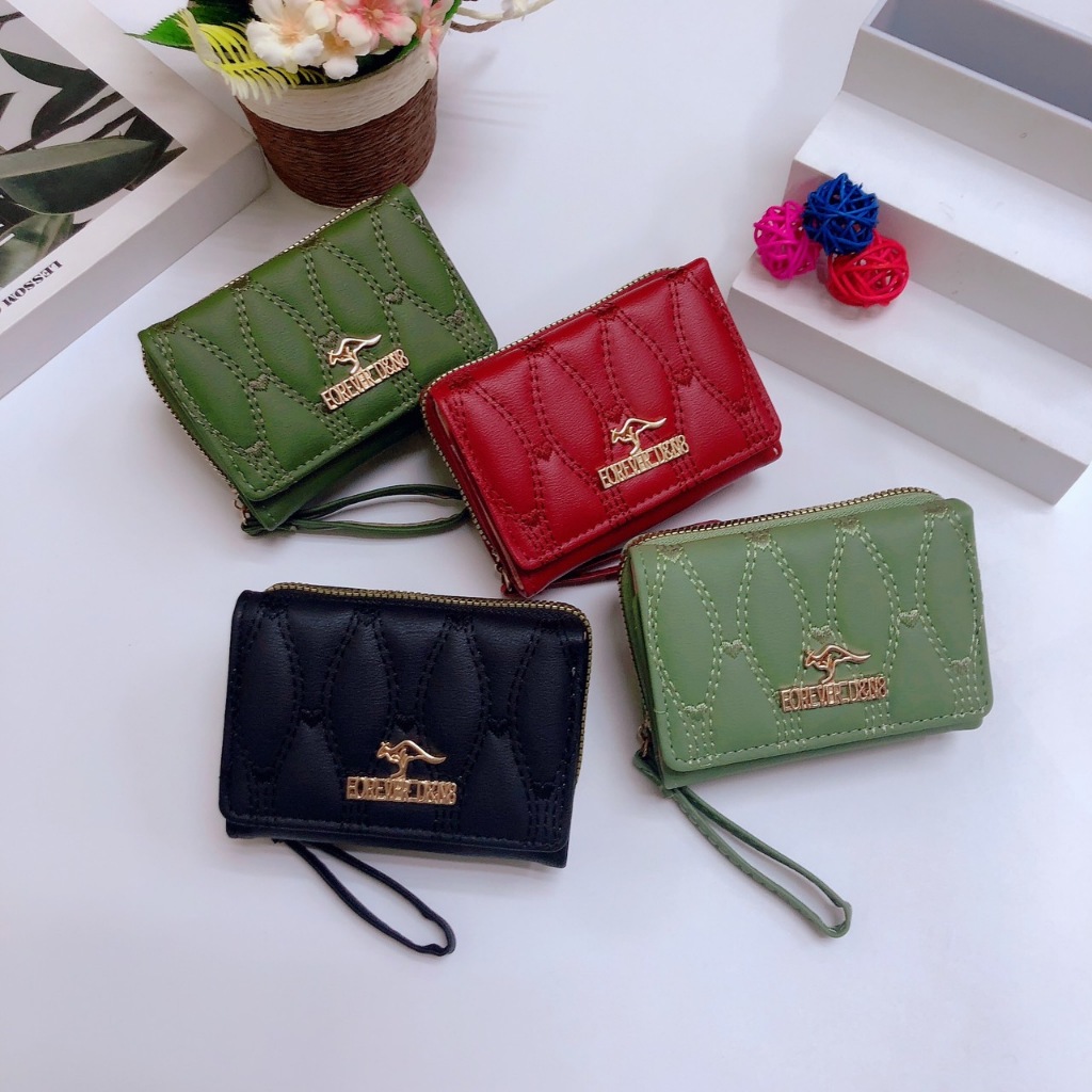 T438#(มาใหม่)ใบสั้น กระเป๋าสตางค์ใบสั้น 3 พับ+ช่องซิปรอบขนาด 8x11 cm.
