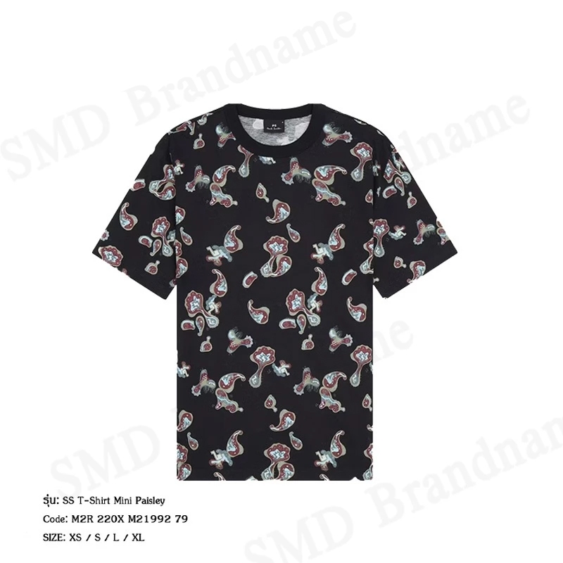 PS Paul Smith เสื้อยืดคอกลมผู้ชาย รุ่น SS T-Shirt Mini Paisley Code: M2R 220X M21992 79