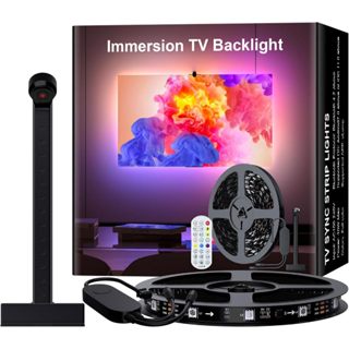 เพลงซิงค์ทีวีแบ็คไลท์สมาร์ทไฟ LED Strip เทปยืดหยุ่น RGBICไฟแ…