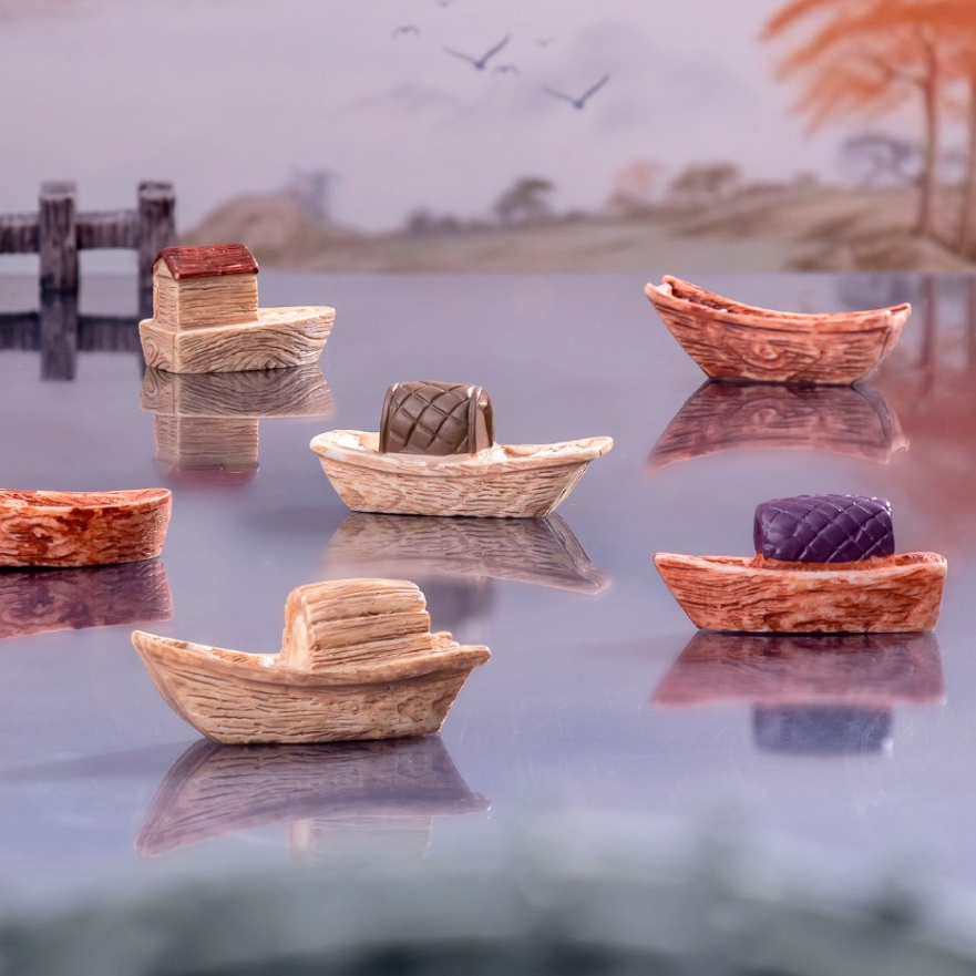 j483เรือเล็กจำลองของเล่นของจิ๋วแพ็คละ 10 ชิ้นคละแบบ