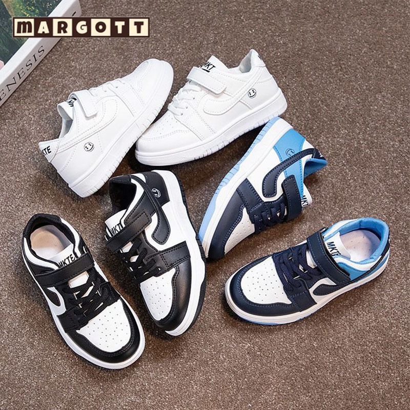 【margott9】รองเท้าผ้าใบเด็กพื้นนุ่ม ทนทาน กันลื่น ใส่สบาย เหมาวันเรียน/ออกกำลังกาย
