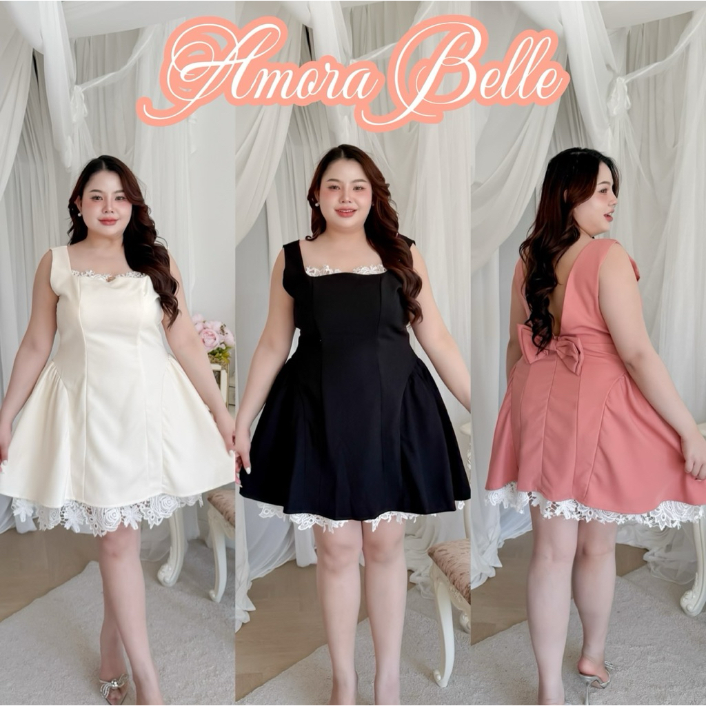 Lady M | Phmora Belle dress plussize เดรสสั้นสาวอวบ ลุคคุณหนู สายหวานซ่อนเปรี้ยว ดีไซน์น่ารัก ใส่ออกงาน ออกเดท ปาร์ตี้