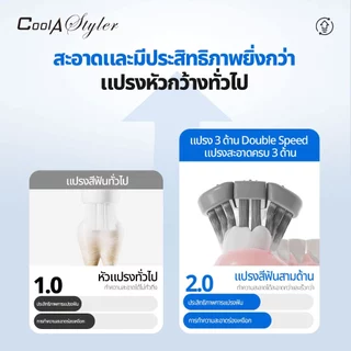 [3แถม1]CoolAstyler แปรงสีฟัน หัวแปรง3DแบบC-Shape แปรง 3 ด้านในครั้งเดียว ลึกทุกซี่ได้ วัสดุผ่านSGSนะ