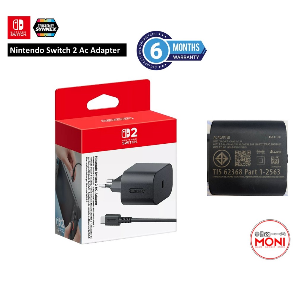 Nintendo Switch 2 ac Adapter + สาย Type-C หัวกลม สำหรับเครื่องเกมส์ ประกันศูนย์ไทย 6 เดือน