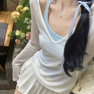 เสื้อยืดแขนยาวกันแดด ทรงเข้ารูป เสื้อแฟชั่นใหม่สำหรับฤดูร้อน