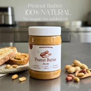 Peanut Butter เนยถั่วคลีน ไม่มีน้ำตาล น้ำมัน เกลือ 250g.