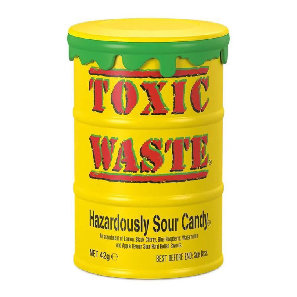 Toxic waste hazardously sour candy yellow 42g