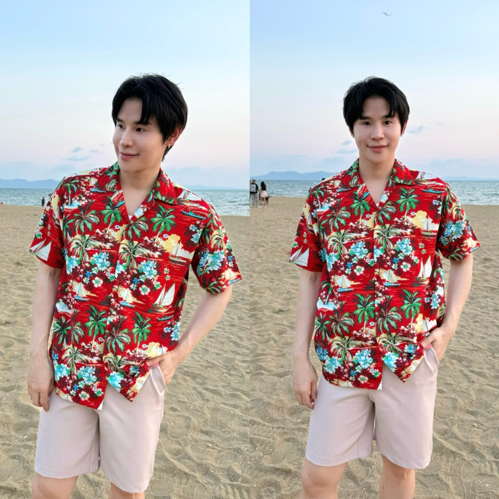 [ส่งทันที กทม.1 วัน] S2: ลายใหม่ 2026 เสื้อเชิ้ตฮาวาย เสื้อสงกรานต์ ลายใบไม้ ลายดอก แบบไม่ซ้ำใคร ผ้าไหมอิตาลี รูปที่ 4